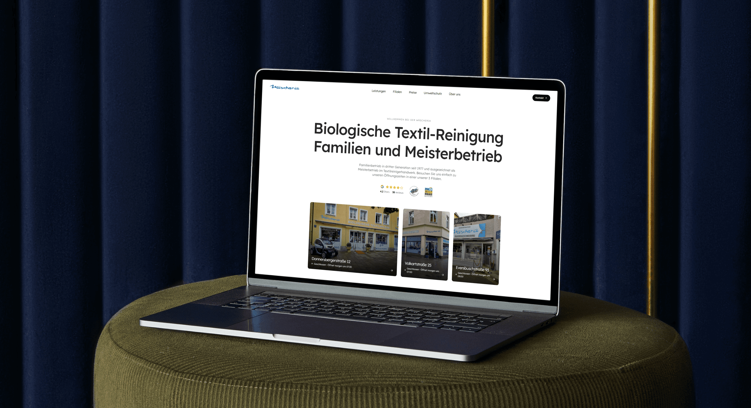 Website Vorschau auf Laptop