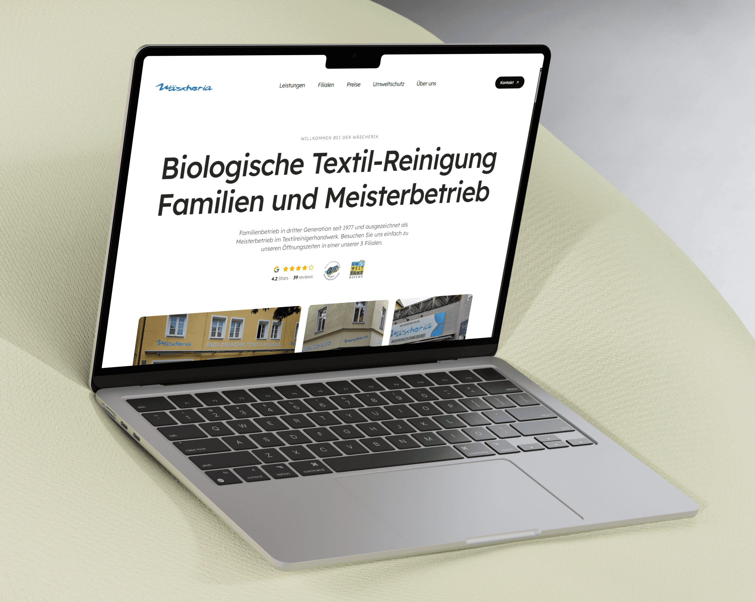 Wäscheria Website Vorschau