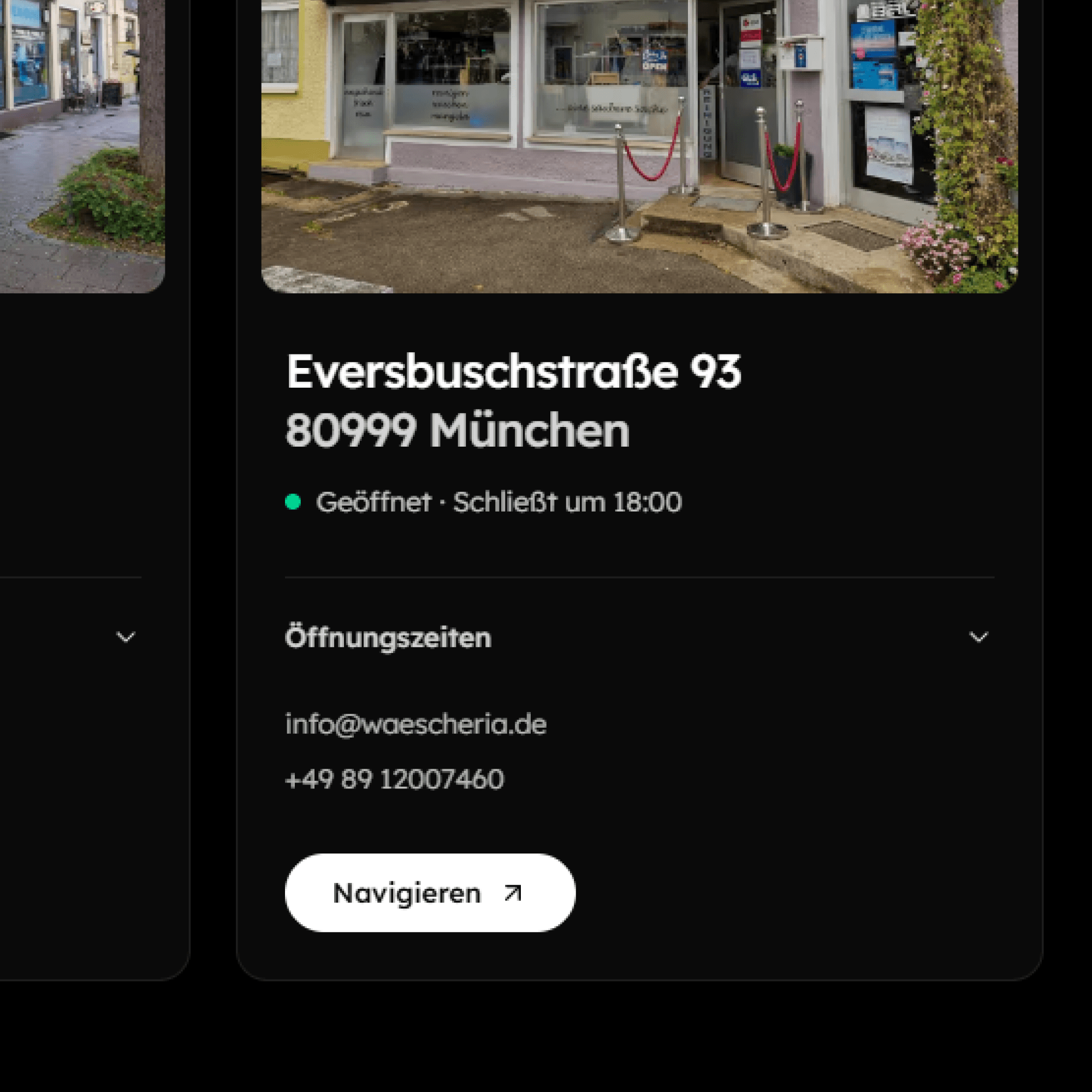 Standorte und Öffnungszeiten der Wäscheria Website